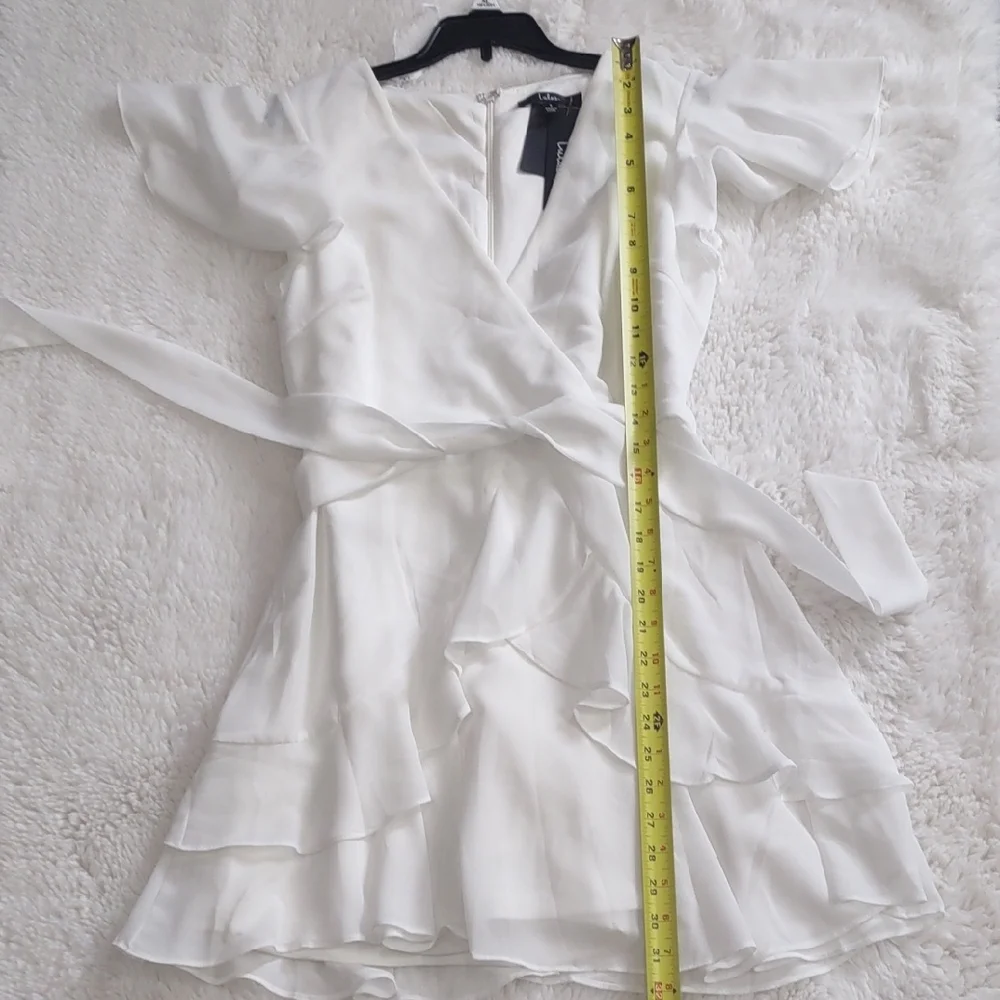 LULUS Elegant White Wrap Dress - Picture 14 of 16